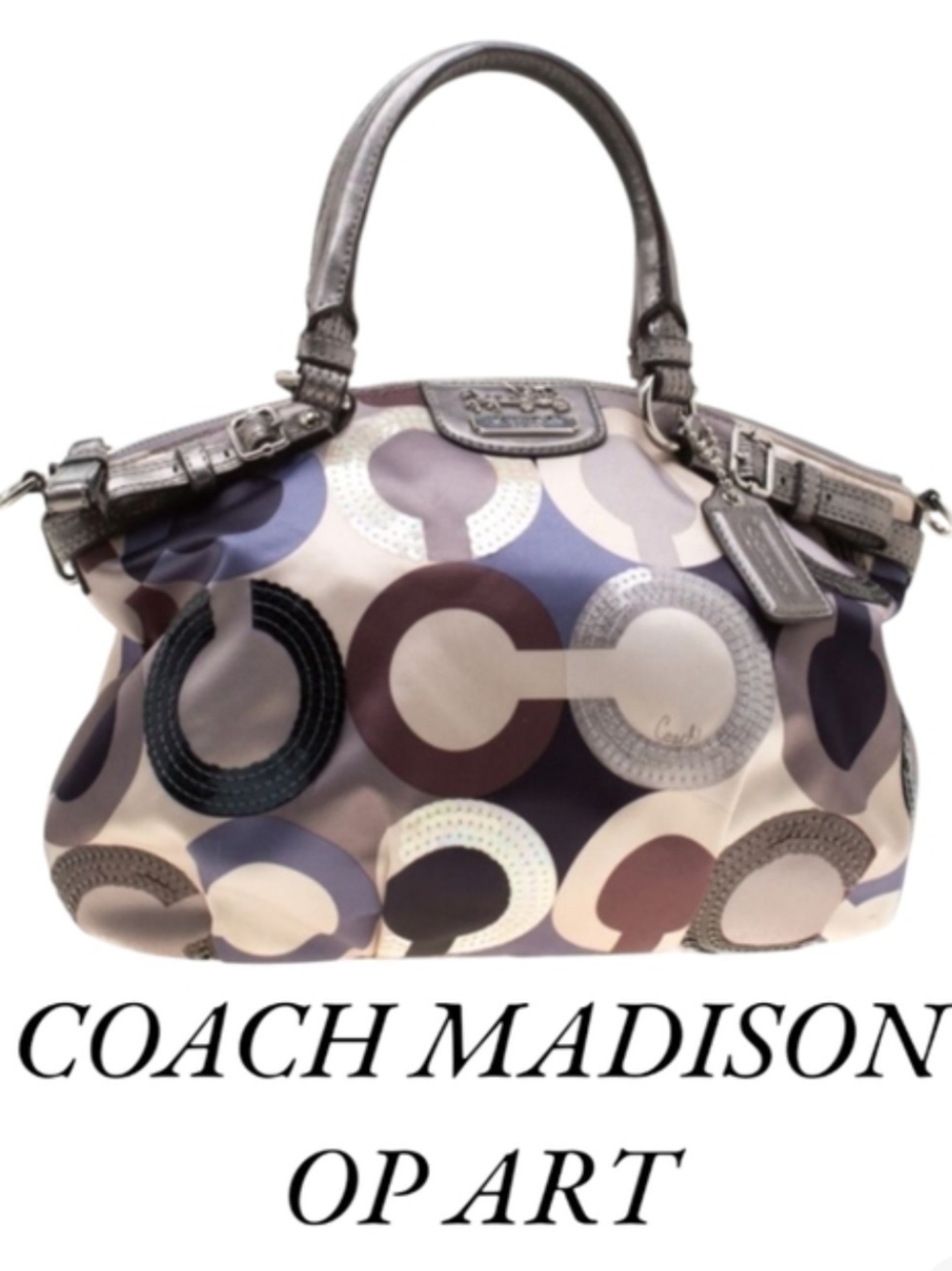 Coach Op Art Madison Satchel in Multi-Tone Circles